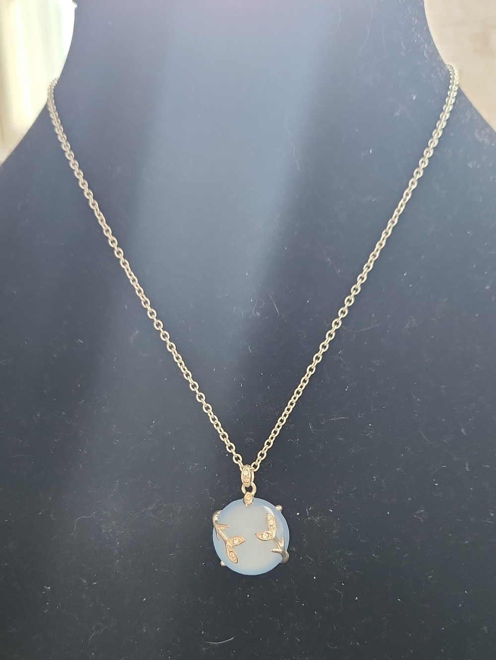 Necklace with Light Blue Chalcedony Pendant